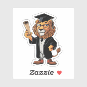 Lion Graduation Sticker