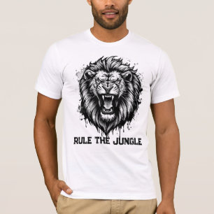 Lion Graphic Rule The Jungle Bold Streetwear T-Shirt