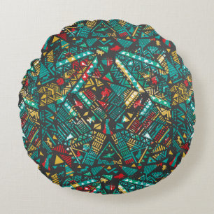 Lion Guard   African Pattern Round Pillow