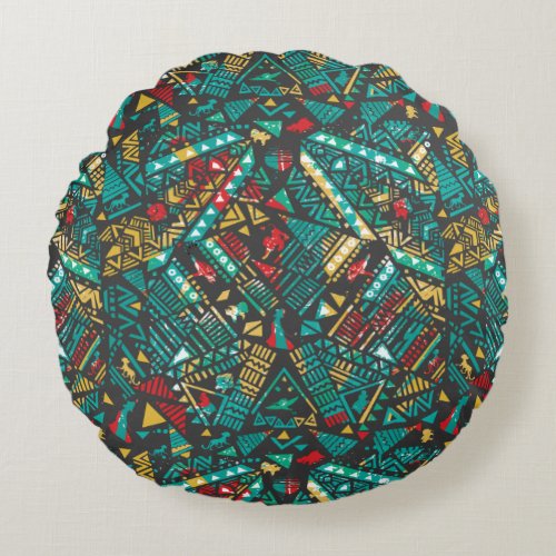 Lion Guard  African Pattern Round Pillow