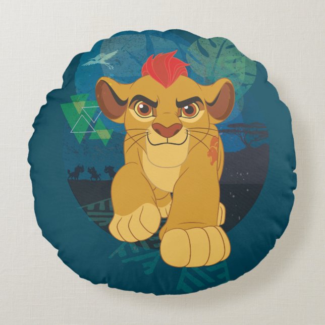 Lion Guard | Kion Safari Graphic Round Pillow (Front)
