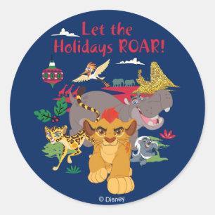 Lion Guard   Let The Holidays Roar Classic Round Sticker