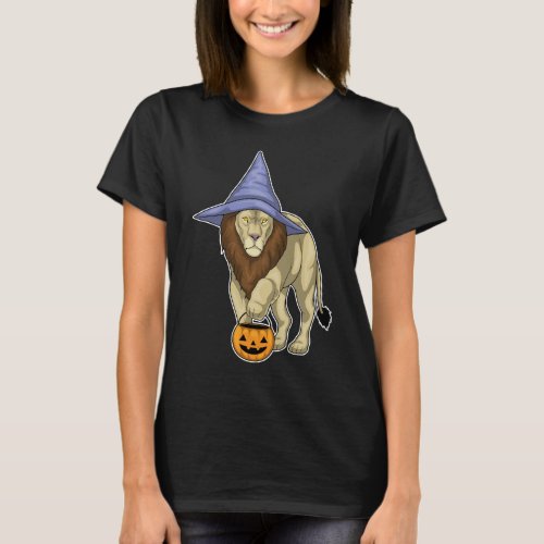 Lion Halloween Witch Pumpkin T_Shirt