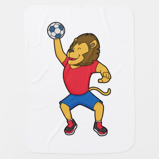 Lion Handball player Handball Baby Blanket (Front)