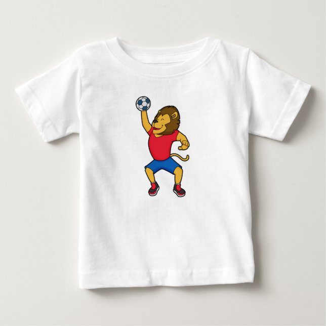 Lion Handball player Handball Baby T-Shirt (Front)