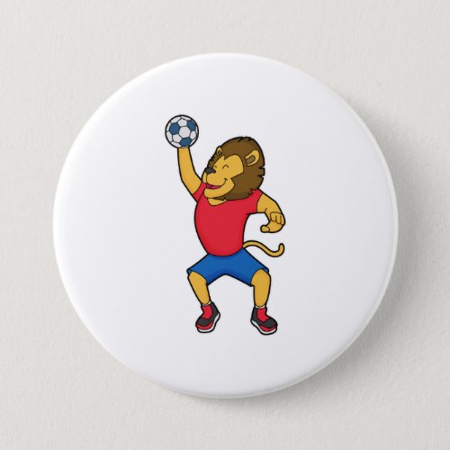 Lion Handball player Handball Button