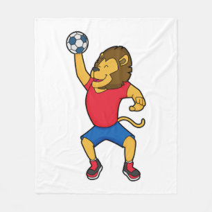 Lion Handball player Handball Fleece Blanket