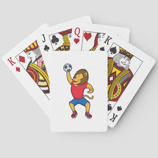 Lion Handball player Handball Poker Cards (Back)