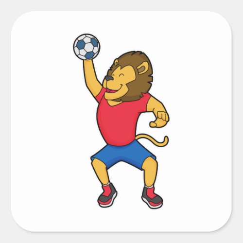 Lion Handball player Handball Square Sticker