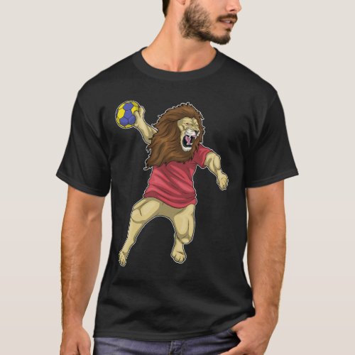 Lion Handball player Handball T_Shirt