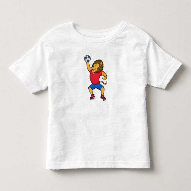 Lion Handball player Handball Toddler T-shirt (Front)
