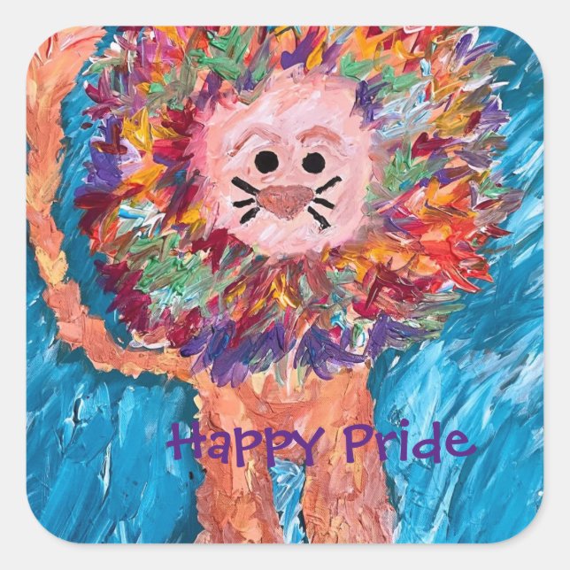 Lion Has His Pride Square Sticker (Front)