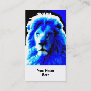 Lion Head Blue business card white