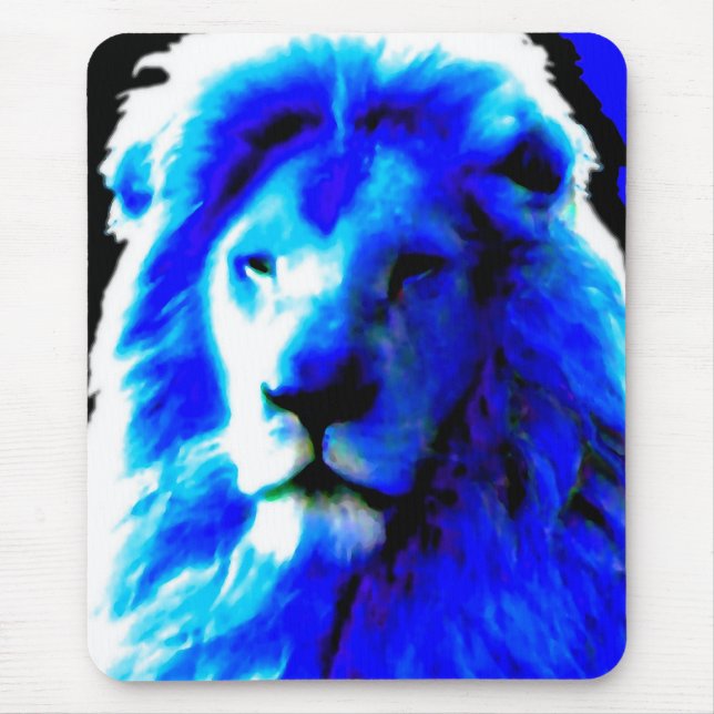 Lion Head Blue mousepad (Front)