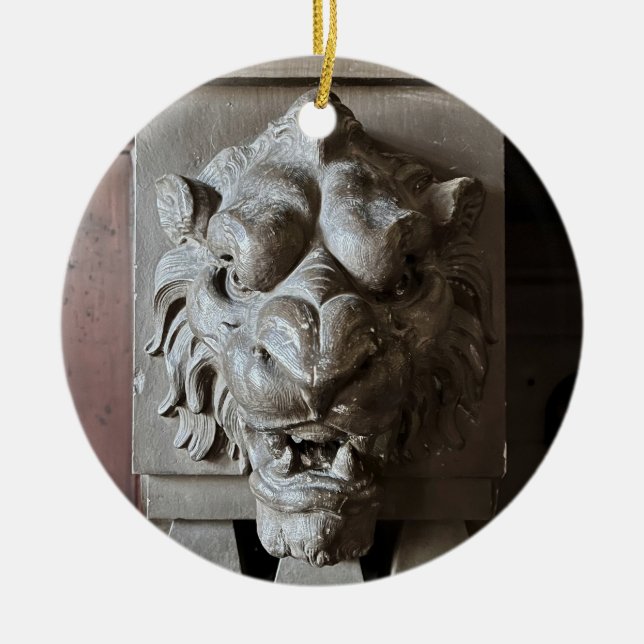 Lion Head Ceramic Ornament (Front)