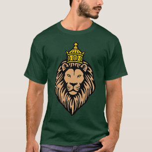 Lion Head Crown Shirt King Lion Cat Face Tee Men B