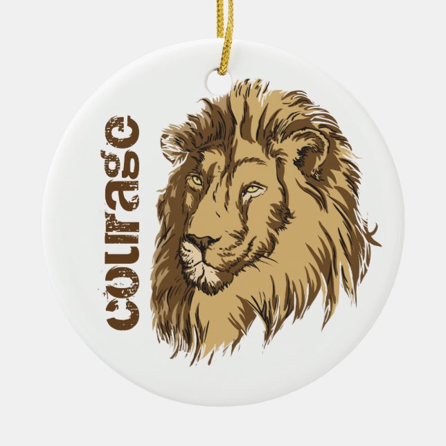 Lion head custom Courage custom ornament (Front)