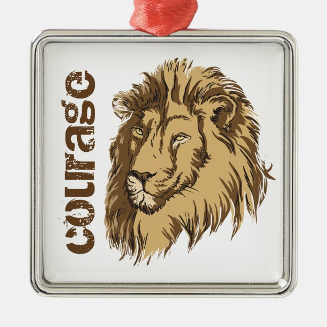 Lion head custom Courage custom ornament (Front)