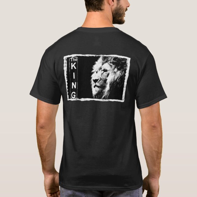 Lion Head Elegant Black Color Modern Template T-Shirt (Back)