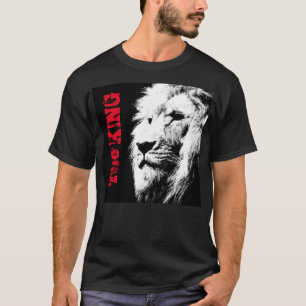 Lion Head Face Template Mens Modern Elegant Black T-Shirt