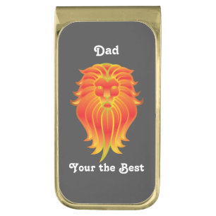 Lion Head Gold Finish Money Clip