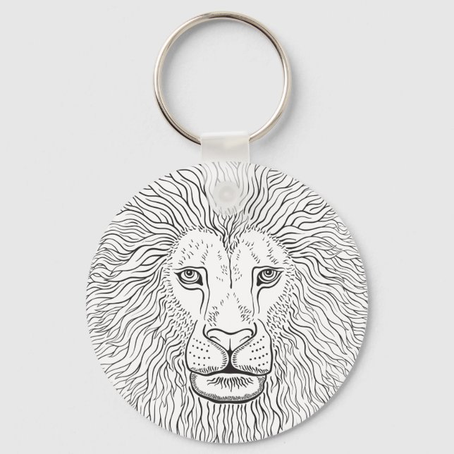 Lion Head Graphics Keychain (Front)