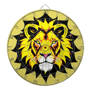 Lion Head Illustration with Intricate Detail Dart Board