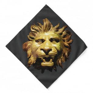 LION HEAD IN BRONZE Figurehead Antique Roman Ship Bandana