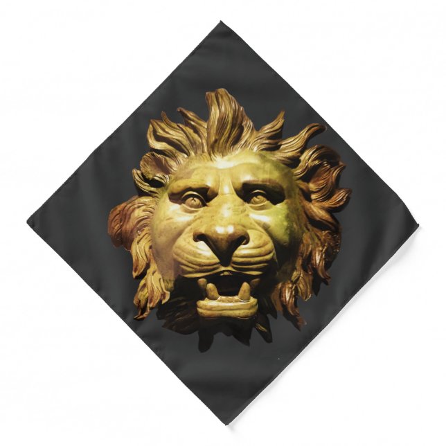 LION HEAD IN BRONZE Figurehead Antique Roman Ship Bandana (Front)