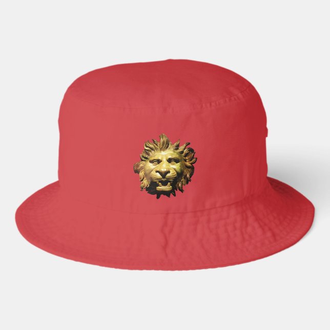 LION HEAD IN BRONZE Figurehead Antique Roman Ship Bucket Hat (Front)
