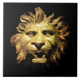 LION HEAD IN BRONZE Figurehead Antique Roman Ship Ceramic Tile
