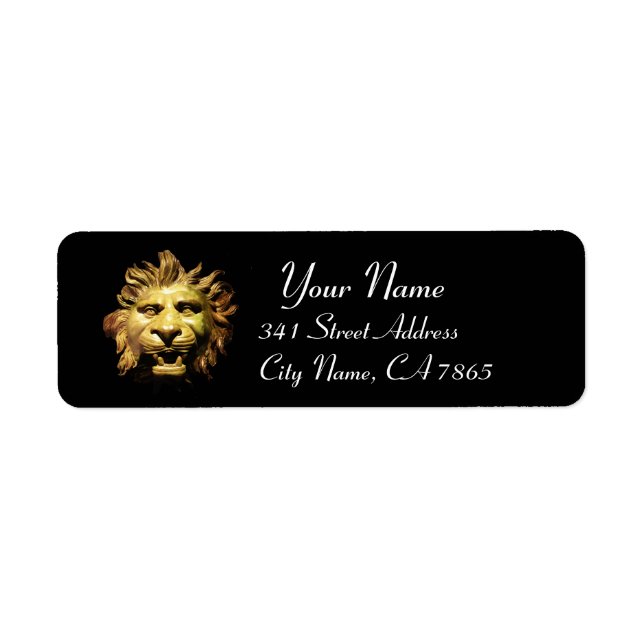 LION HEAD IN BRONZE Figurehead Antique Roman Ship Label (Front)