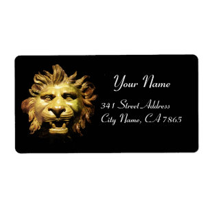 LION HEAD IN BRONZE Figurehead Antique Roman Ship Label