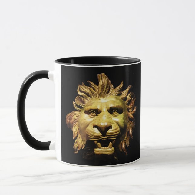 LION HEAD IN BRONZE Figurehead Antique Roman Ship Mug (Left)