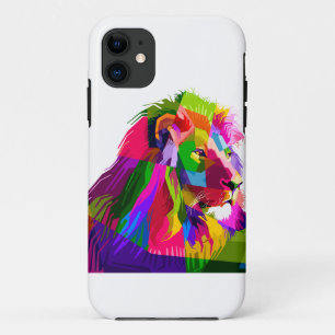 Lion head in geometric pattern iPhone 11 case