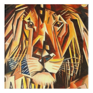 Lion Head Modern Cubist Painting Acrylic Print