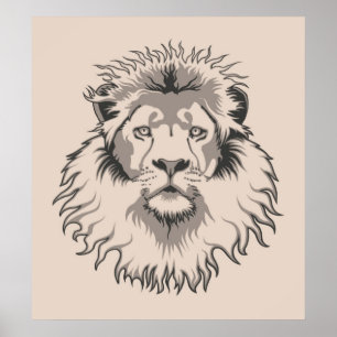 Lion Head Poster