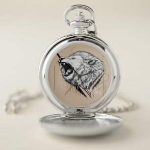 Lion Head Premium Design pocket watch