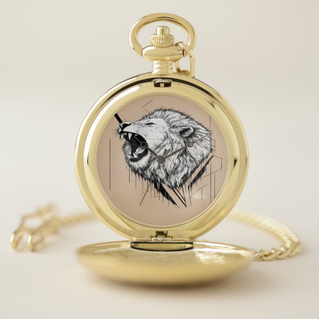 Lion Head Premium Design pocket watch (Inside)