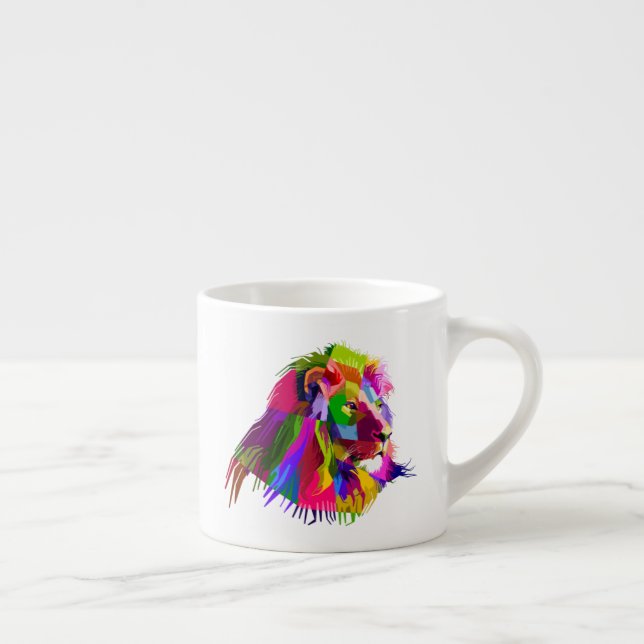 Lion  Head Prismatic Pop Art Design-62502 Espresso Cup (Right)