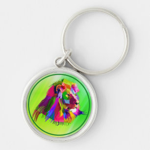 Lion Head Prismatic Pop Art Design-62502 Keychain