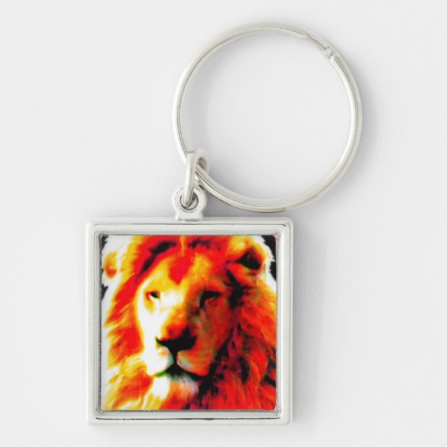 Lion Head Red keychain (Front)