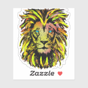 Lion head sticker - Yellow lion sticker