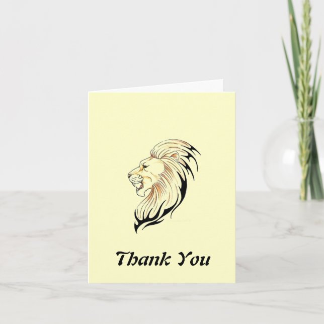 lion head Thank You Note Card (Front)