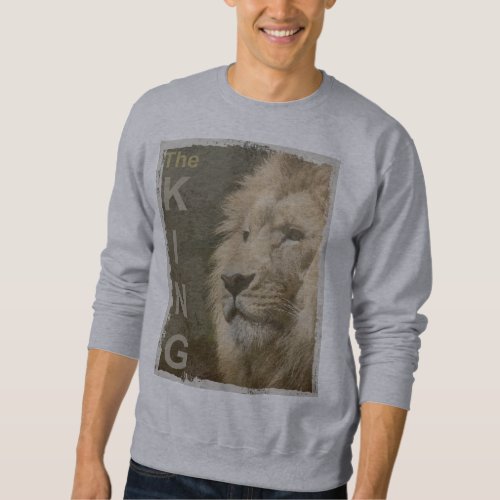 Lion Head The King Modern Elegant Mens Template Sweatshirt