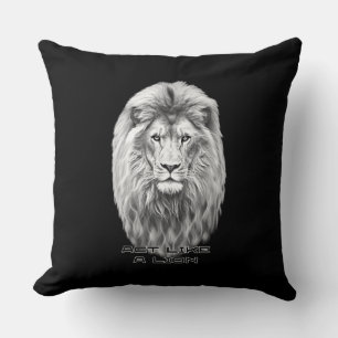 Lion head throw pillow