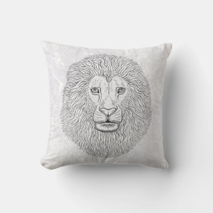 Lion head throw pillow
