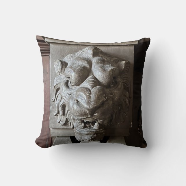 Lion Head Throw Pillow (Front)