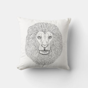 Lion head throw pillow