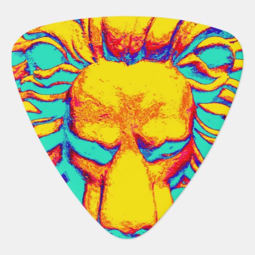 Lion head turquoise guitar pick